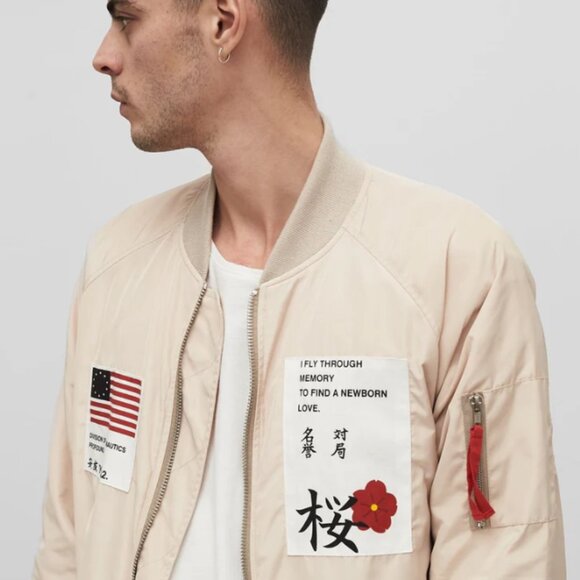 Profound Aesthetic Aeronautics Nylon Flight Jacket in Light Cream Size Small UGC - Picture 14 of 16